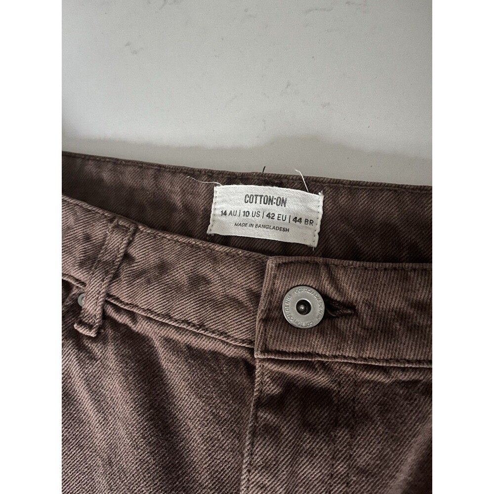 COTTON:ON Womens Mom Jeans Brown High Waisted Casual Size 10 - Picture 4 of 8